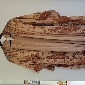 Free People Burnout Kimono - OS - Tan